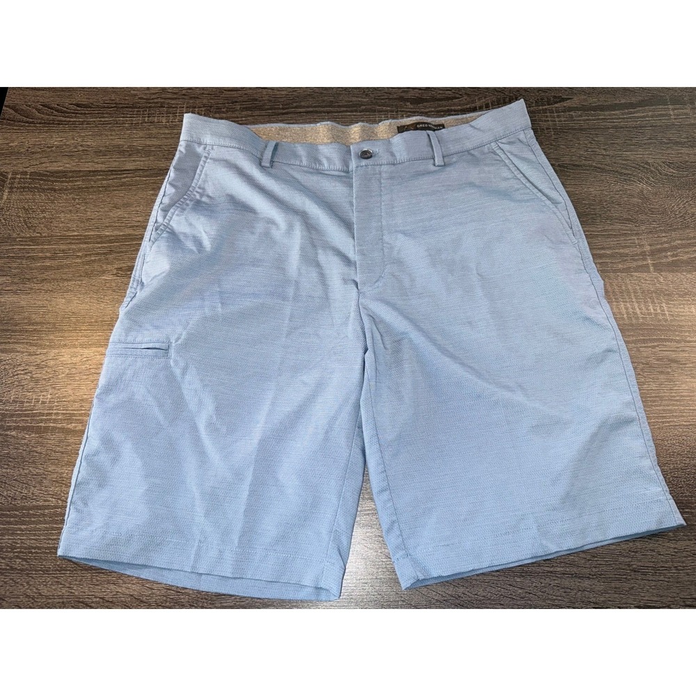 Greg Norman‎ Golf Shorts Mens 36 Cornflower Blue Stretch Performance Textured